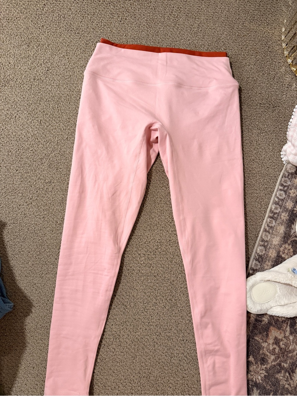 SET Active Pink Leggings with Rust Waistband
